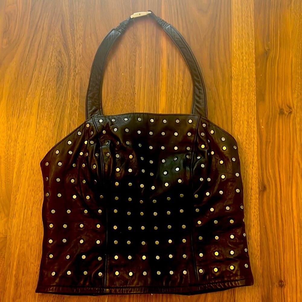 Harley Davidson Studded Leather Halter Top